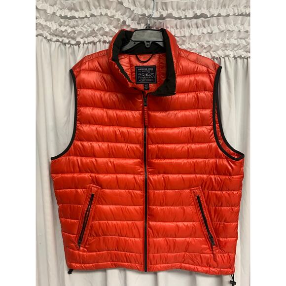 American Eagle Outfitters Men’s Orange Puffer Vest Size XL–Lightweight Outerwear - Picture 3 of 4